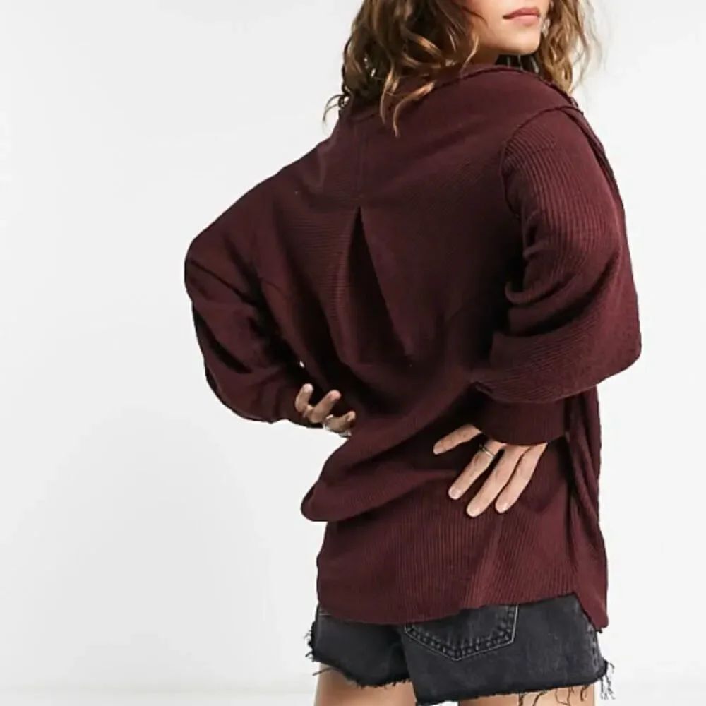 Free People We the Free Volume Sleeve Sweatshirt L - Picture 2 of 7